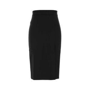 The Andamane Women Black Stretch Gabardine Skirt
